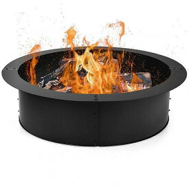 Gymax 36 Inch Round Steel Fire Pit 指輪 リング Liner DIY Wood Burning Insert ファイヤーピット　焚火台【送料無料】【代引不可】【あす楽不可】