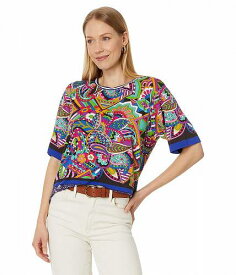 送料無料 Johnny Was レディース 女性用 ファッション Tシャツ The Janie Favorite Oversized Cropped Tee- Demarne - Multicolor