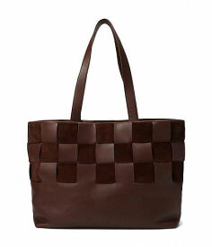 送料無料 Madewell レディース 女性用 バッグ 鞄 トートバッグ バックパック リュック The Basketweave Tote in Leather and Suede - Chocolate Raisin