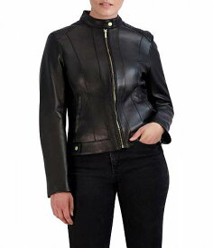 送料無料 コールハーン Cole Haan レディース 女性用 ファッション アウター ジャケット コート ジャケット Leather Racer Jacket - Black