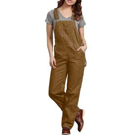 送料無料 ディッキー Dickies レディース 女性用 ファッション パンツ ズボン Relaxed Bib Overalls - Rinsed Brown Duck