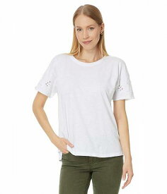 送料無料 モッドオードック Mod-o-doc レディース 女性用 ファッション Tシャツ Embroidered Short Sleeve Crew Tee - White