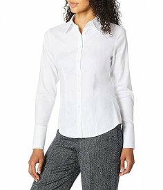 送料無料 カルバンクライン Calvin Klein レディース 女性用 ファッション ボタンシャツ Long Sleeve Wrinkle Free Button Down Blouse - White