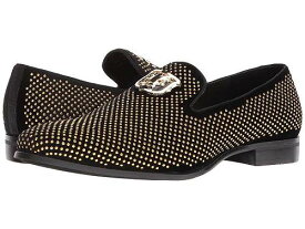 送料無料 ステーシーアダムス Stacy Adams メンズ 男性用 シューズ 靴 ローファー Swagger Studded Ornament Loafer - Black/Gold