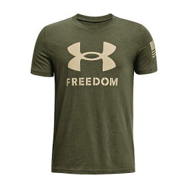 送料無料 アンダーアーマー Under Armour Kids 男の子用 ファッション 子供服 アクティブウエアシャツ Freedom Logo T Shirt (Big Kids) - Marine OD Green/Desert Sand