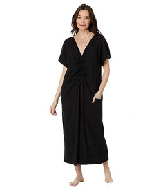 送料無料 Skin レディース 女性用 ファッション パジャマ 寝巻き ナイトガウン Organic Cotton Cariana Caftan - Black