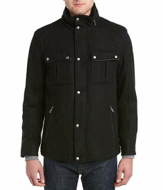 送料無料 コールハーン Cole Haan メンズ 男性用 ファッション アウター ジャケット コート ウール・ピーコート Wool Melton Stand Collar Jacket With Patch Pockets - Black