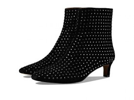 送料無料 Madewell レディース 女性用 シューズ 靴 ブーツ アンクル ショートブーツ The Dimes Kitten-Heel Boot in Crystal-Embellished Suede - True Black Multi