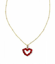 送料無料 ケンドラスコット Kendra Scott レディース 女性用 ジュエリー 宝飾品 ネックレス Ashton Heart Short Pendant Necklace - Gold Red Glass