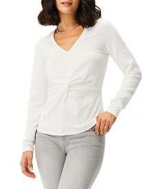 送料無料 ニックアンドゾー NIC+ZOE レディース 女性用 ファッション Tシャツ Twist Front Lace Knit Top - Milk White