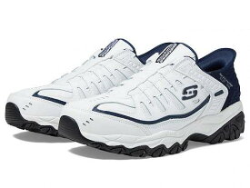 送料無料 スケッチャーズ SKECHERS メンズ 男性用 シューズ 靴 スニーカー 運動靴 Afterburn M. Fit Grill Captain Hands Free Slip-Ins - White/Navy