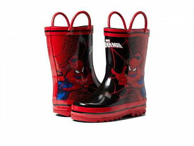 送料無料 フェイバリット キャラクターズ Favorite Characters 男の子用 キッズシューズ 子供靴 ブーツ レインブーツ Marvel Spiderman(TM) Rain Boots SPS507 (Toddler/Little Kid) - Black