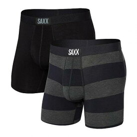 送料無料 サックスアンダーウエアー SAXX UNDERWEAR メンズ 男性用 ファッション 下着 Vibe Boxer Brief 2-Pack - Graphite Ombre Rugby/Black