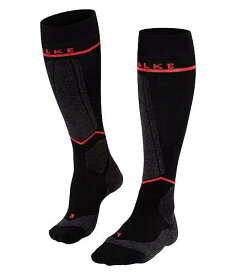 送料無料 ファルケ Falke レディース 女性用 ファッション ソックス 靴下 SK Energizing Wool Knee High Ski Socks W1 - Black/Neon Red