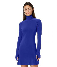 送料無料 Norma Kamali レディース 女性用 ファッション ドレス Long Sleeve Turtle Fishtail Mini Dress - Electric Blue