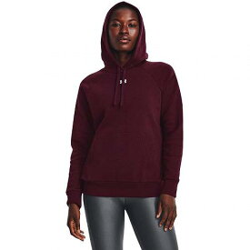 送料無料 アンダーアーマー Under Armour レディース 女性用 ファッション パーカー スウェット Rival Fleece Hoodie - Dark Maroon/White