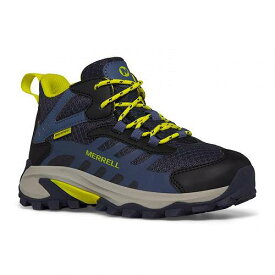 送料無料 メレル Merrell Kids キッズ 子供用 キッズシューズ 子供靴 ハイキングブーツ Moab Speed 2 Mid Waterproof (Little Kid/Big Kid) - Navy/Hi Viz