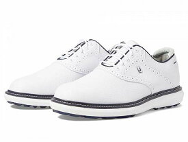 送料無料 フットジョイ FootJoy メンズ 男性用 シューズ 靴 スニーカー 運動靴 Traditions Spikeless Golf Shoes - White/Navy