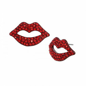 送料無料 ベッツィージョンソン Betsey Johnson レディース 女性用 ジュエリー 宝飾品 イヤリング Pavé Lips Stud Earrings - Red/Gold