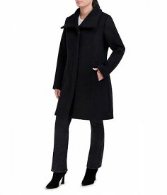 送料無料 コールハーン Cole Haan レディース 女性用 ファッション アウター ジャケット コート ウール・ピーコート Double Face Wool Button-Up Coat with Convertible Collar - Black