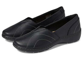 送料無料 クラークス Clarks レディース 女性用 シューズ 靴 ローファー ボートシューズ Cora Meadow - Black Leather