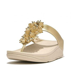 送料無料 フィットフロップ FitFlop レディース 女性用 シューズ 靴 サンダル Fino Bauble-Bead Toe-Post Sandals - Platino
