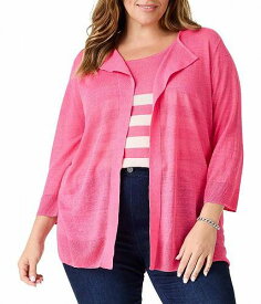 送料無料 ニックアンドゾー NIC+ZOE レディース 女性用 ファッション セーター Plus Size Featherweight Flyaway Cardigan - Wild Pink