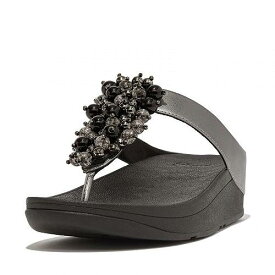 送料無料 フィットフロップ FitFlop レディース 女性用 シューズ 靴 サンダル Fino Bauble-Bead Toe-Post Sandals - Pewter Black