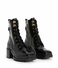 送料無料 AllSaints レディース 女性用 シューズ 靴 ブーツ アンクル ショートブーツ Indigo Boot - Black Shine