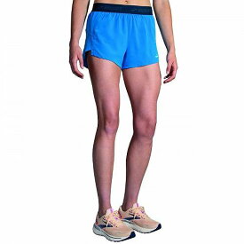 送料無料 ブルックス Brooks レディース 女性用 ファッション ショートパンツ 短パン Chaser 3&quot; Shorts - Azure Blue/Ocean Drive