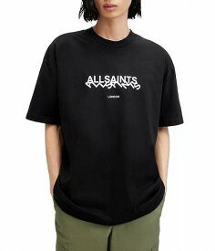 送料無料 AllSaints メンズ 男性用 ファッション Tシャツ Slanted Short Sleeve Crew - Jet Black