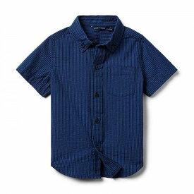 送料無料 Janie and Jack 男の子用 ファッション 子供服 ボタンシャツ Seersucker Button Up Shirt (Toddler/Little Kids/Big Kids) - Navy