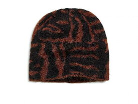 送料無料 Madewell レディース 女性用 ファッション雑貨 小物 帽子 ビーニー ニット帽 Zebra-Print Beanie - True Black