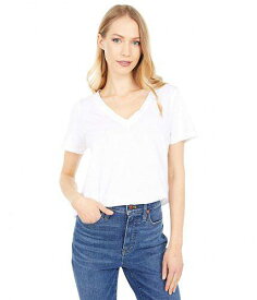 送料無料 Madewell レディース 女性用 ファッション Tシャツ Whisper Cotton V-Neck Tee - Optic White