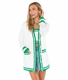 送料無料 ショーミーユアムームー Show Me Your Mumu レディース 女性用 ファッション セーター Lambert Cardigan - Green Stripe Knit