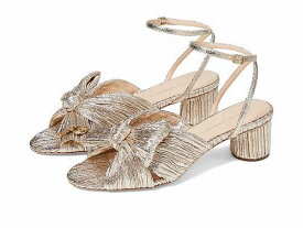 送料無料 ロフラーランドール Loeffler Randall レディース 女性用 シューズ 靴 ヒール Dahlia Pleated Knot Mule with Ankle Strap - Champagne