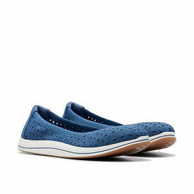 送料無料 クラークス Clarks レディース 女性用 シューズ 靴 フラット Breeze Roam - Blue Textile