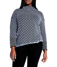 送料無料 ニックアンドゾー NIC+ZOE レディース 女性用 ファッション セーター Plus Size Pixel Play Sweater - Blue Multi