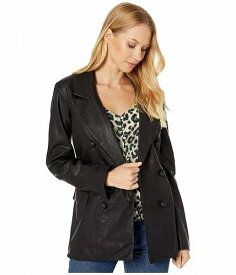 送料無料 ブランクエヌワイシー Blank NYC レディース 女性用 ファッション アウター ジャケット コート ブレザー Faux Leather Long Double Breasted Blazer in Carbon - Black