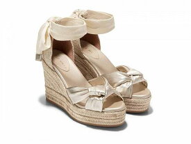 送料無料 コールハーン Cole Haan レディース 女性用 シューズ 靴 ヒール Cloudfeel Hampton Sandals - Soft Gold Leather/Natural Canvas