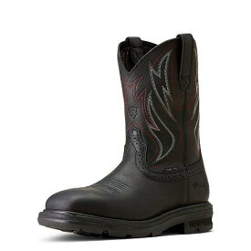 送料無料 アリアト Ariat メンズ 男性用 シューズ 靴 ブーツ ワークブーツ Sierra Shock Shield Steel Toe Work Boots - Black