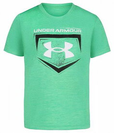 送料無料 アンダーアーマー Under Armour Kids 男の子用 ファッション 子供服 Tシャツ Rough Plate Logo Short Sleeve Shirt (Little Kid/Big Kid) - Matrix Green
