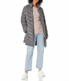 送料無料 カルバンクライン Calvin Klein レディース 女性用 ファッション アウター ジャケット コート ダウン・ウインターコート Chevron Quilted Packable Down Jacket (Standard and Plus) - Titanium