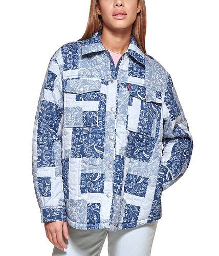 送料無料 リーバイス Levi's(R) レディース 女性用 ファッション アウター ジャケット コート ダウン・ウインターコート Quilted Shacket Blue Paisley