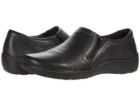 送料無料 クラークス Clarks レディース 女性用 シューズ 靴 ローファー ボートシューズ Cora Giny - Black Tumbled/Smooth Leather