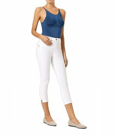 送料無料 ヒュー HUE レディース 女性用 ファッション パンツ ズボン Ankle Slit Essential Denim Capri Leggings - White