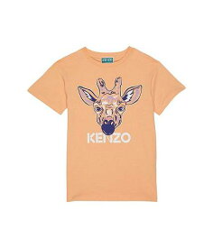 送料無料 ケンゾー Kenzo Kids 女の子用 ファッション 子供服 Tシャツ Short Sleeve T-Shirt, Giraffe Print Infront (Toddler/Little Kids) - Gold Yellow
