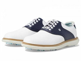 送料無料 フットジョイ FootJoy メンズ 男性用 シューズ 靴 スニーカー 運動靴 Traditions Golf Shoes - White/Navy