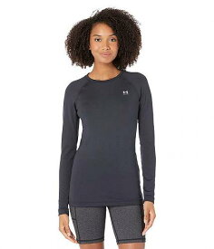 送料無料 アンダーアーマー Under Armour レディース 女性用 ファッション アクティブシャツ Authentics Long Sleeves Crew Neck T-Shirt - Black/White