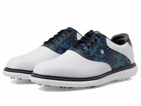 送料無料 フットジョイ FootJoy メンズ 男性用 シューズ 靴 スニーカー 運動靴 Traditions Golf Shoes - White/Navy Camo